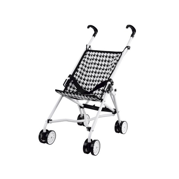 Lėlių vežimėlis, juodai baltas