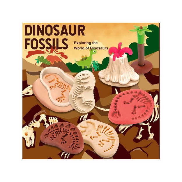 Dinozaurų fosilijų kūrimo rinkinys su plastilinu 