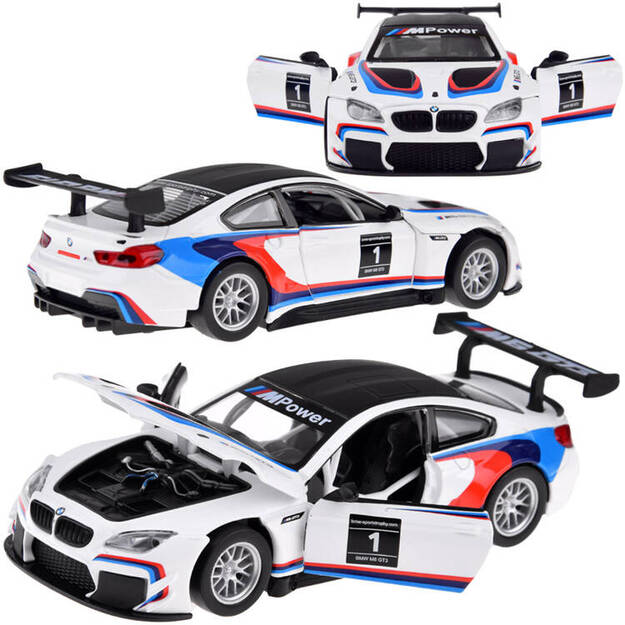 Metalinis BMW M6 GT3 automobilis su garso ir šviesos efektais 