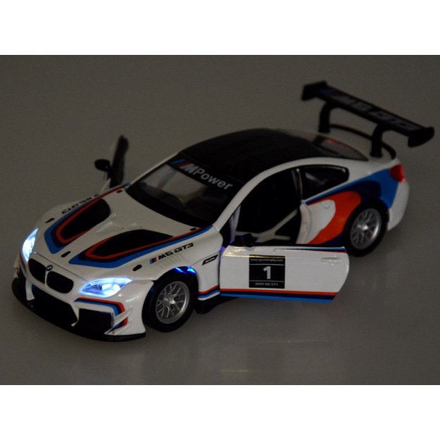 Metalinis BMW M6 GT3 automobilis su garso ir šviesos efektais 