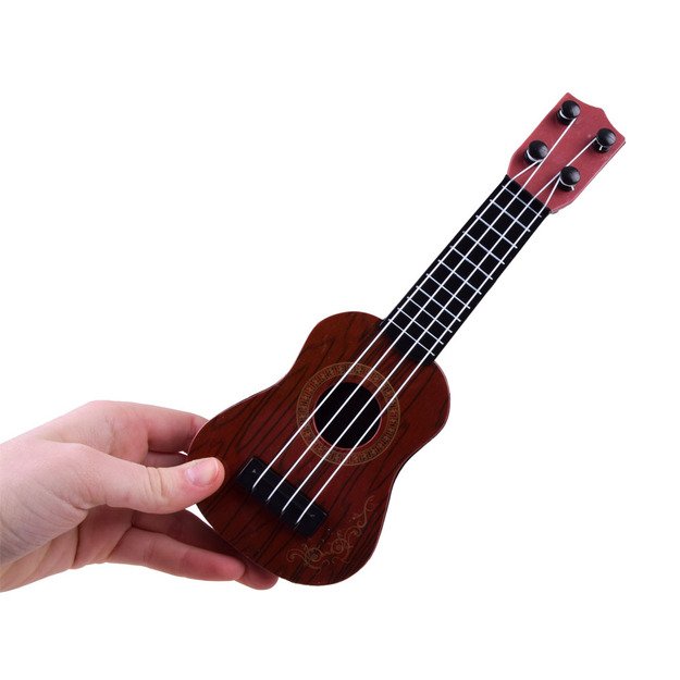 Mini gitara vaikams 25 cm, tamsiai ruda