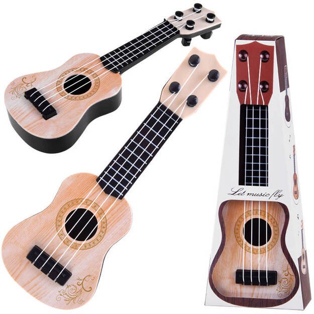 Mini gitara vaikams 25 cm, šviesiai ruda