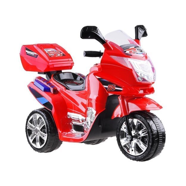 Vienvietis elektrinis triratis motociklas vaikams, raudonas