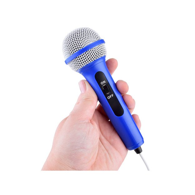 Muzikinis garsiakalbis vaikams su mikrofonu, mėlynas 