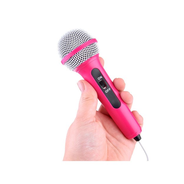 Muzikinis garsiakalbis vaikams su mikrofonu, rožinis