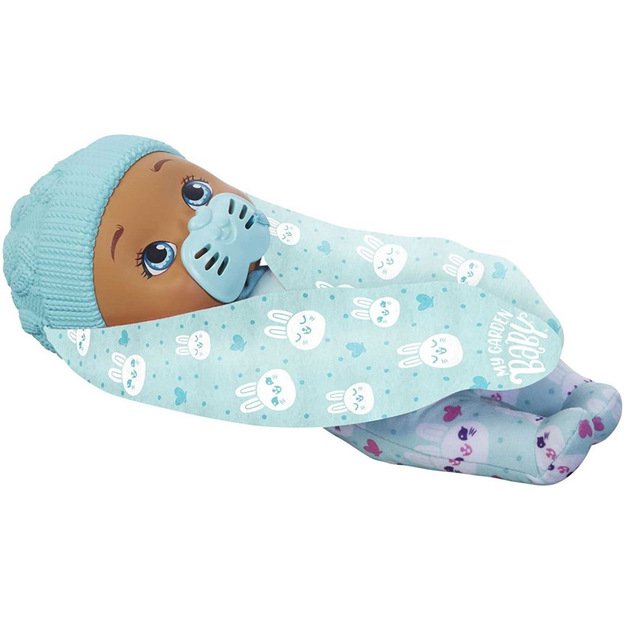 Lėlė kūdikis su pagalvėle, mėlyna