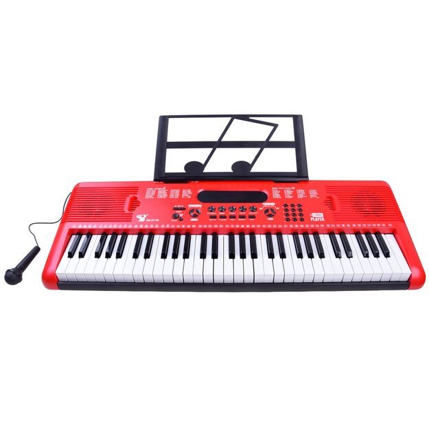 Pianinas vaikams su mikrofonu ir 61 klavišu SD-6118, raudonas