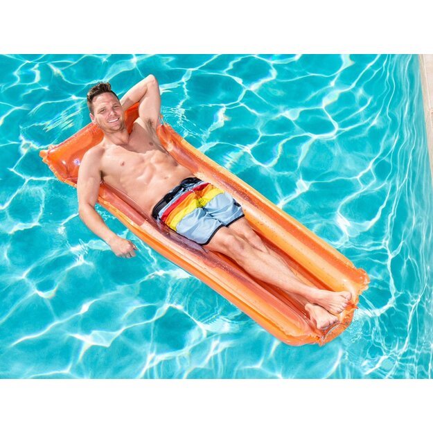 Pripučiamas plaukimo čiužinys 183 cm x 76 cm, Bestway Beach Deluxe, oranžinis