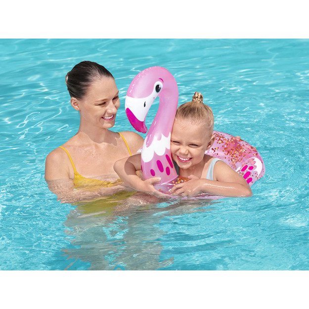 Pripučiamas plaukimo ratas flamingas 61 cm, Bestway, rožinis 