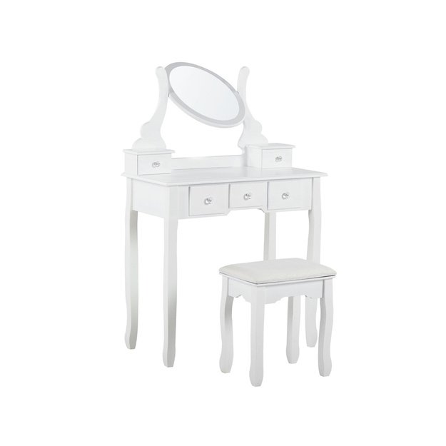 Elegantiškas tualetinis staliukas vaikams, baltas 