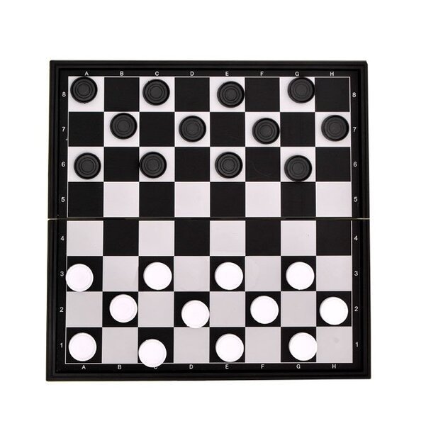 Turistiniai šachmatai ir šaškės su magnetine lenta