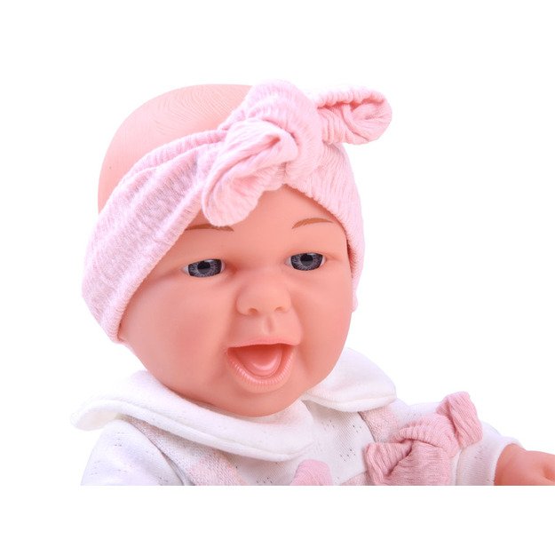 Žavinga lėlė kūdikis su pliušiniu zuikučiu