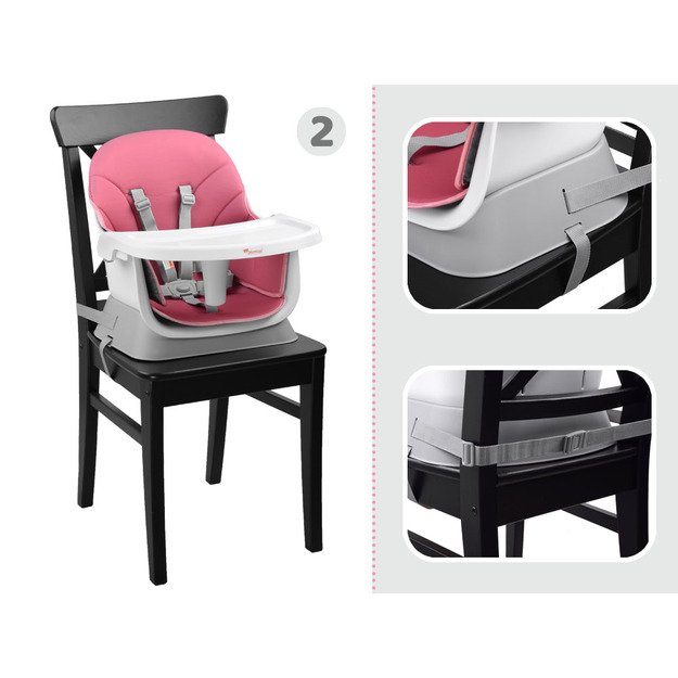 Vaikiška maitinimo kėdė 6in1, rožinė