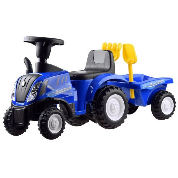 Vaikiškas paspiriamas traktorius su priekaba New Holland