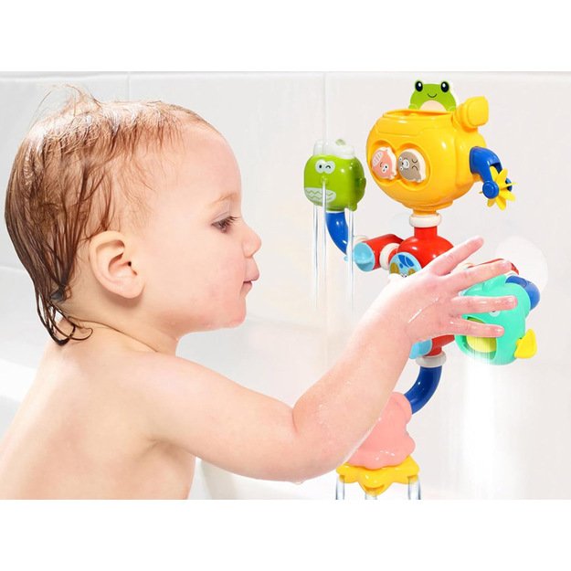 Vonios žaislas vandens malūnas su siurbtuku