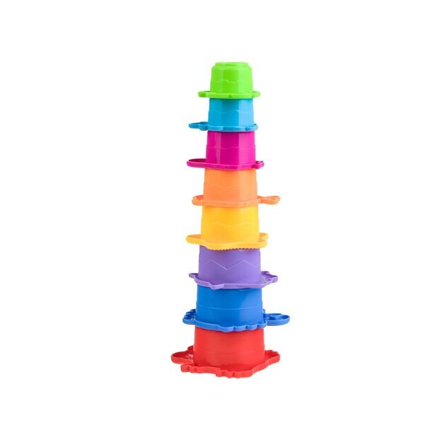 Vonios žaislas puodelių piramidė