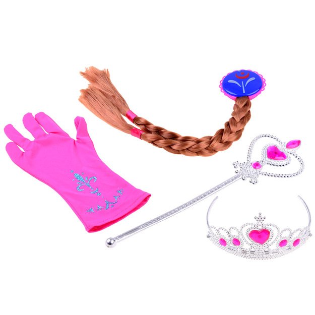 Princesių rinkinys su karūna ir prisegama kasa, rožinis