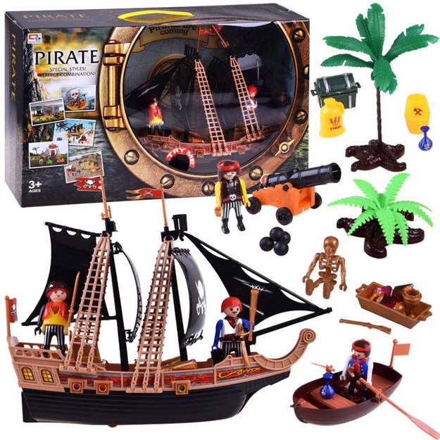 Piratų laivo rinkinys su priedais ir garso efektais