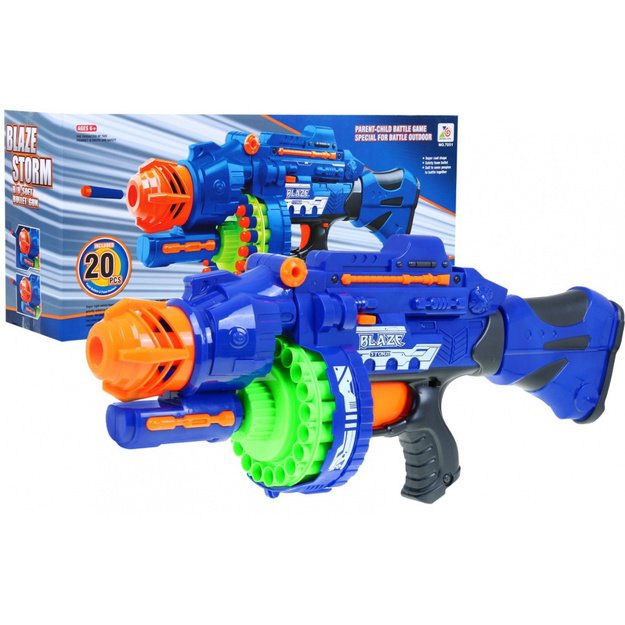 Tikroviškas Blaze Storm Rifle automatinis šautuvas vaikams, mėlynas