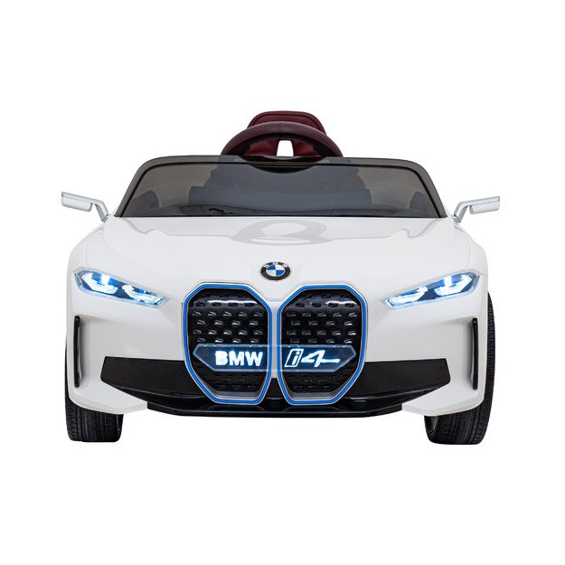 Vienvietis elektromobilis BMW I4, baltas