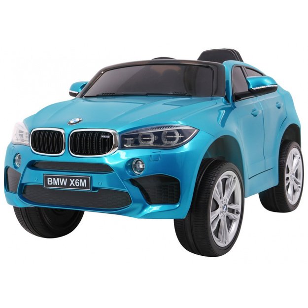 Vienvietis elektrinis džipas vaikams BMW X6M, mėlynas lakuotas