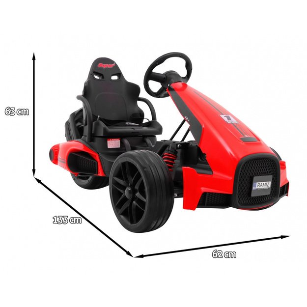 Vienvietis elektrinis sportinis automobilis bolidas Bolid XR-1 vaikams, raudonas