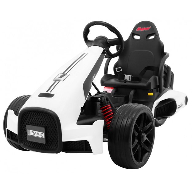 Vienvietis elektrinis sportinis automobilis bolidas Bolid XR-1 vaikams, baltas