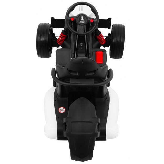 Vienvietis elektrinis sportinis automobilis bolidas Bolid XR-1 vaikams, baltas