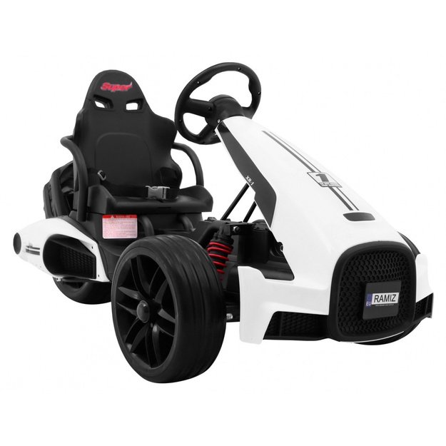 Vienvietis elektrinis sportinis automobilis bolidas Bolid XR-1 vaikams, baltas