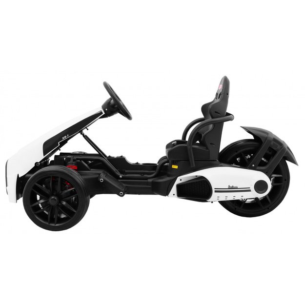 Vienvietis elektrinis sportinis automobilis bolidas Bolid XR-1 vaikams, baltas