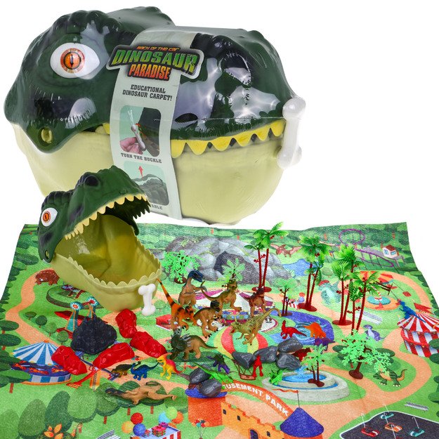 Dinozaurų figūrėlių rinkinys su kilimėliu ir priedais