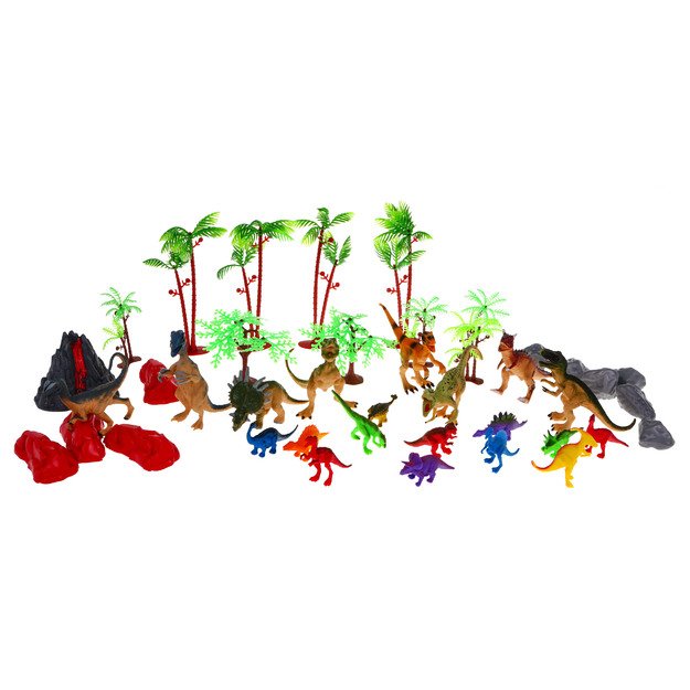 Dinozaurų figūrėlių rinkinys su kilimėliu ir priedais