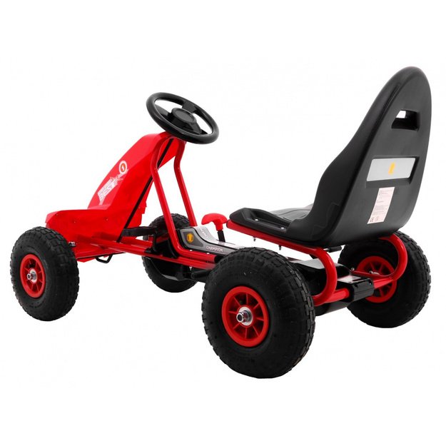 Pedalais minamas kartingas vaikams Gokart Chamiopn, raudonas