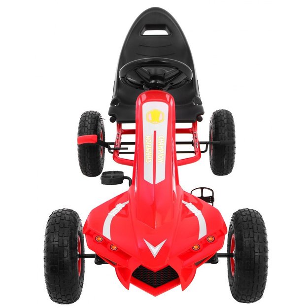 Pedalais minamas kartingas vaikams Gokart Chamiopn, raudonas