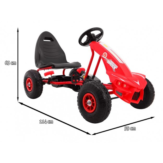Pedalais minamas kartingas vaikams Gokart Chamiopn, raudonas