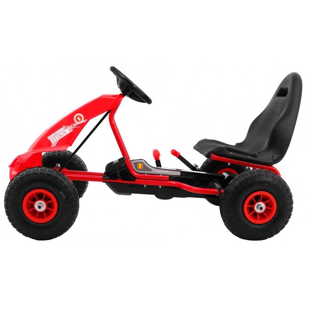 Pedalais minamas kartingas vaikams Gokart Chamiopn, raudonas