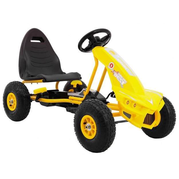 Pedalais minamas kartingas vaikams Gokart Chamiopn, geltonas