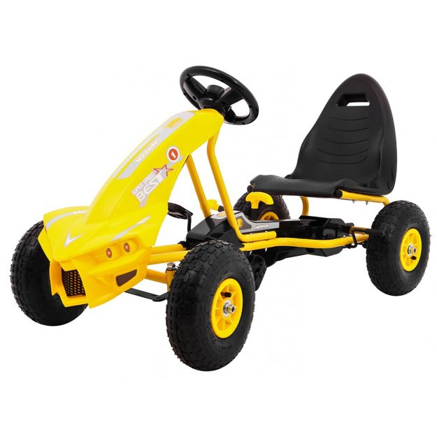 Pedalais minamas kartingas vaikams Gokart Chamiopn, geltonas