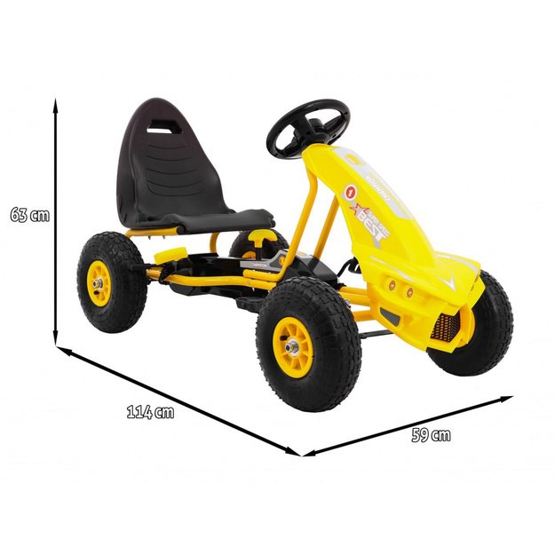 Pedalais minamas kartingas vaikams Gokart Chamiopn, geltonas