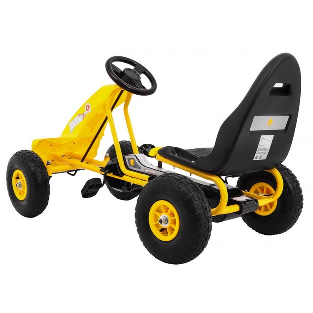 Pedalais minamas kartingas vaikams Gokart Chamiopn, geltonas