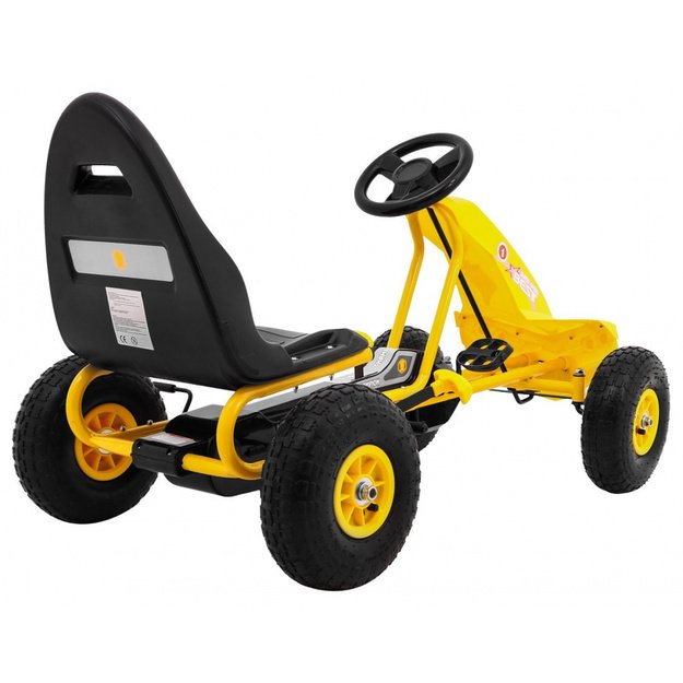 Pedalais minamas kartingas vaikams Gokart Chamiopn, geltonas