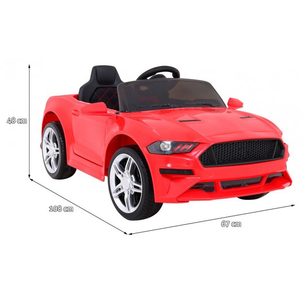 Vienvietis sportinis elektromobilis vaikams GT, raudonas