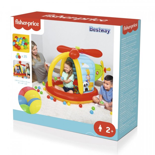 Pripučiama žaidimų aikštelė vaikams su kamuoliukais 155x102x91cm BESTWAY