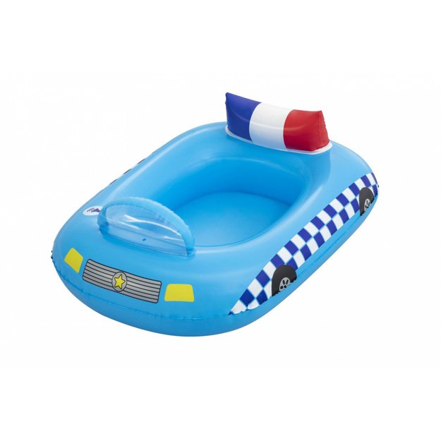 Pripučiamas policijos automobilis vaikams su garso sirena 97x74cm, BESTWAY 