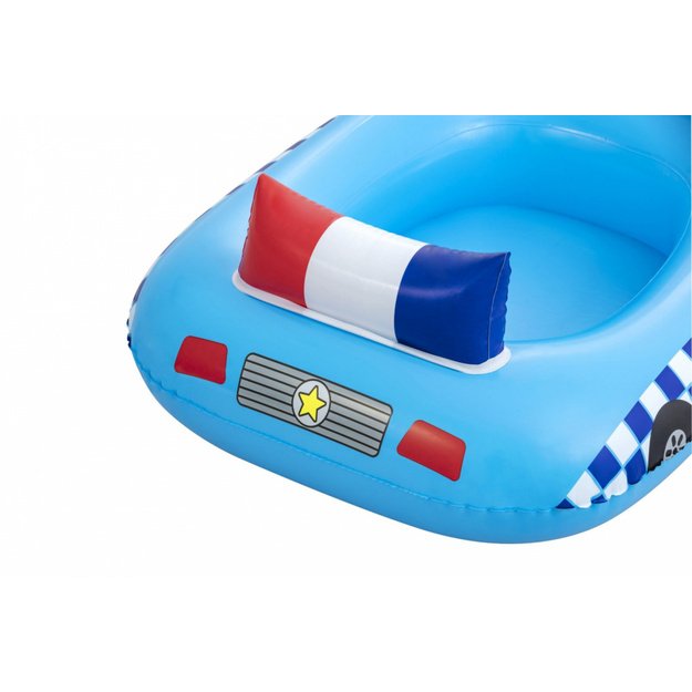Pripučiamas policijos automobilis vaikams su garso sirena 97x74cm, BESTWAY 