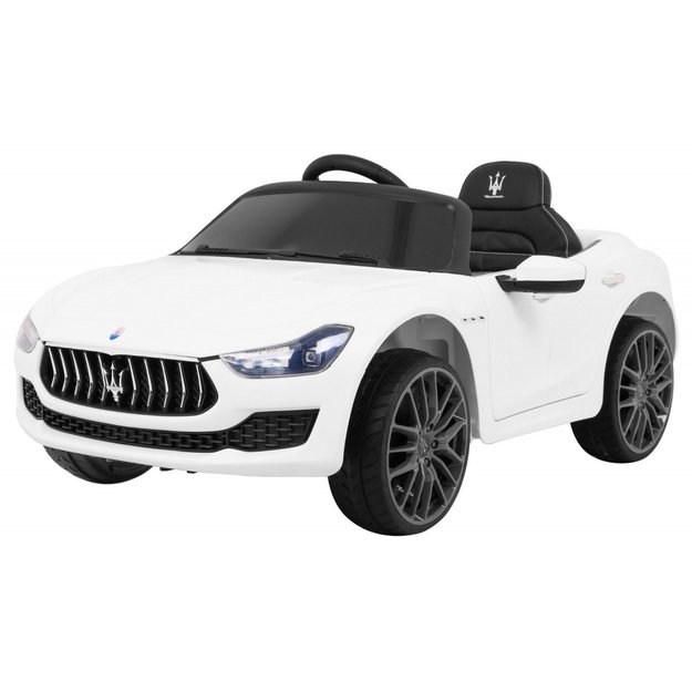 Vienvietis elektromobilis vaikams Maserati Ghibli, baltas