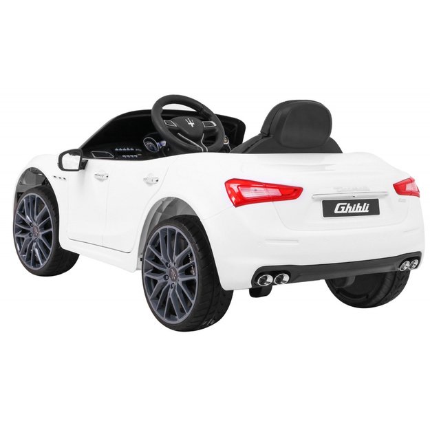 Vienvietis elektromobilis vaikams Maserati Ghibli, baltas