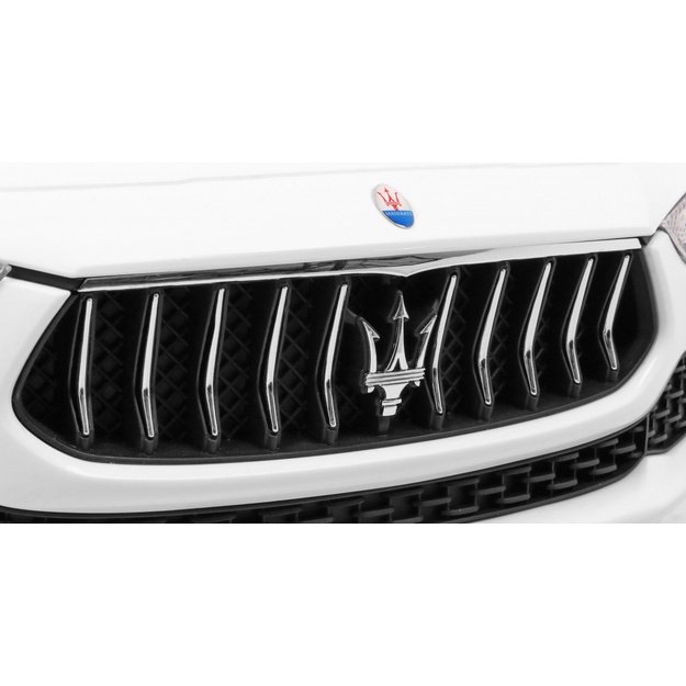 Vienvietis elektromobilis vaikams Maserati Ghibli, baltas