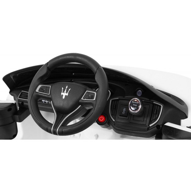Vienvietis elektromobilis vaikams Maserati Ghibli, baltas