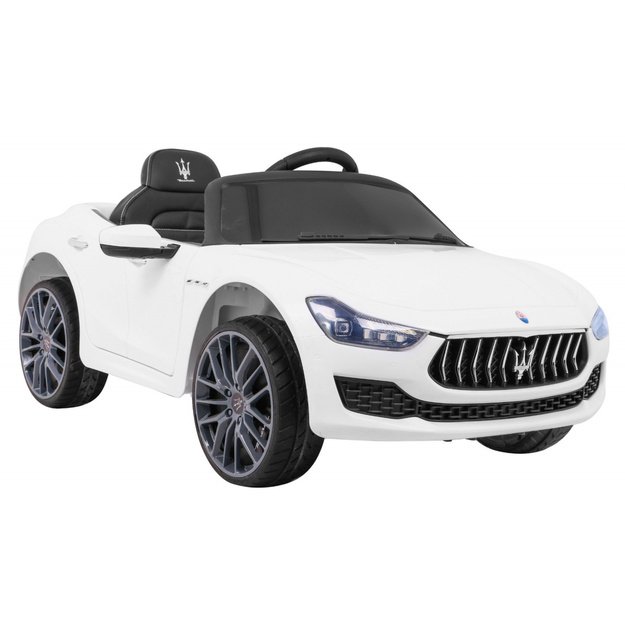 Vienvietis elektromobilis vaikams Maserati Ghibli, baltas